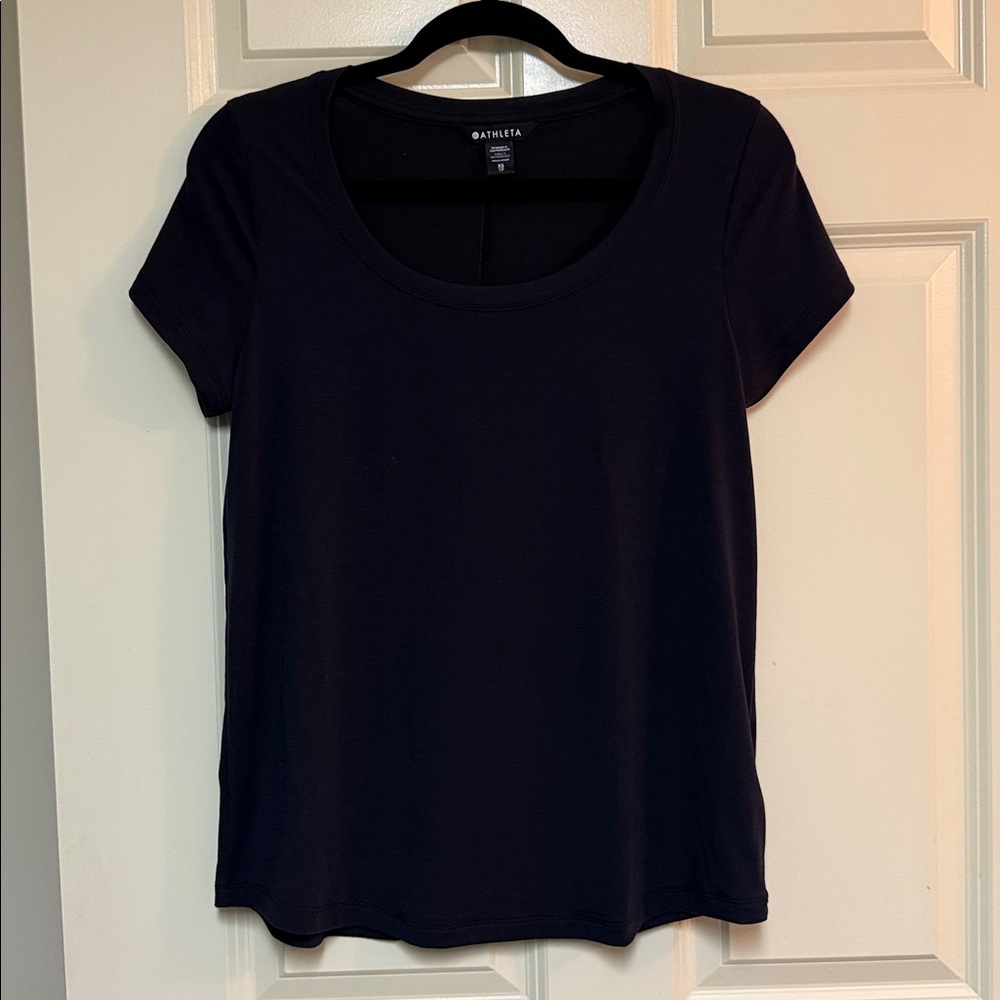 Athleta Black Scoop Neck Tee